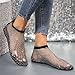 Yoeuxet Ultra Comfortable Mesh Flats for Women Fishnet Sandals Low Heel Slip on Rhinestone Shoes (6, Black)