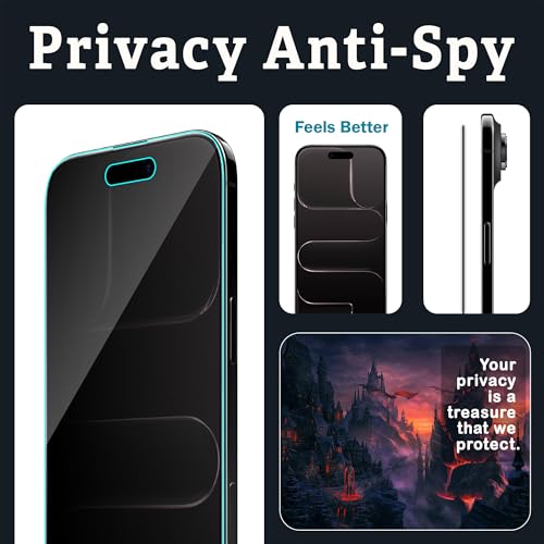 Image of FIRST MART Privacy Tempered Glass for iPhone Air With Cable Guard & Installation Kit | Anti-Spy 9H Screen Protector, Edge-to-Edge, Case-Friendly | Black