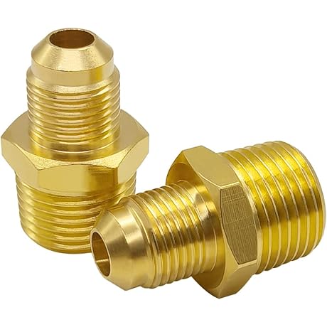 Hooshing 3/8 Flare to 1/2 NPT Male Flare Half-union Couplers