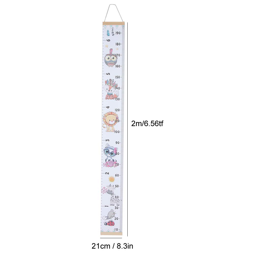 Toise Murale Enfant Bois - Autocollant Décoratif, Mesure Croissance, Motifs Mignons