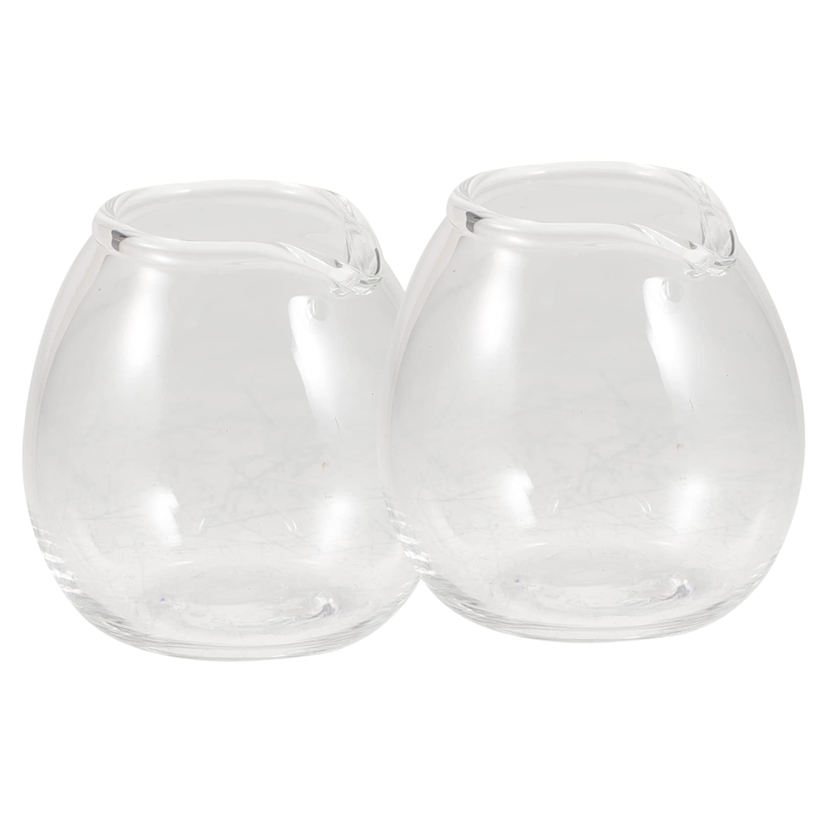 Amosfun 10 Piezas mini taza de leche de vidrio dispensador servidor de salsa manejar Mini cafetera Taza de café tazas de espresso mini jarra de leche de vidrio para café mini jarra de café