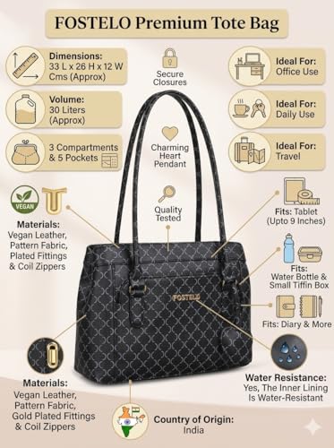 Image of Fostelo Women's Felisa Satchel Tote Handbag for Women | Ladies Purse | Stylish Shoulder Bag | Gift For Women