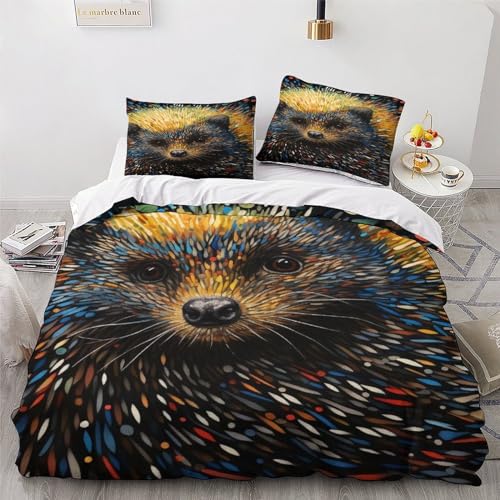 Housse de couette hérisson anti-plis en microfibre douce pour lit d'adolescent 220x240 - 6