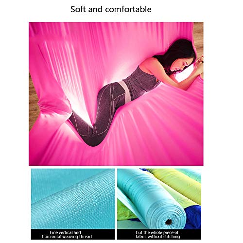 LHHL Aerial Swing Silk Yoga Set Safe Deluxe Aerial Kit Antigravity Yoga Swing Elastic Deluxe Aerial Kit Yoga with Carabiner and Daisy Chain Accessories (Color : Gray, Size : 400x280cm/157x110in)