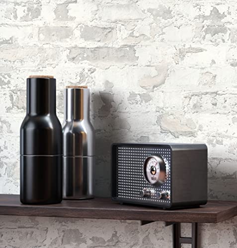 NEWROOM Steintapete Tapete grau Mauer Stein Rustikal Vliestapete weiß...