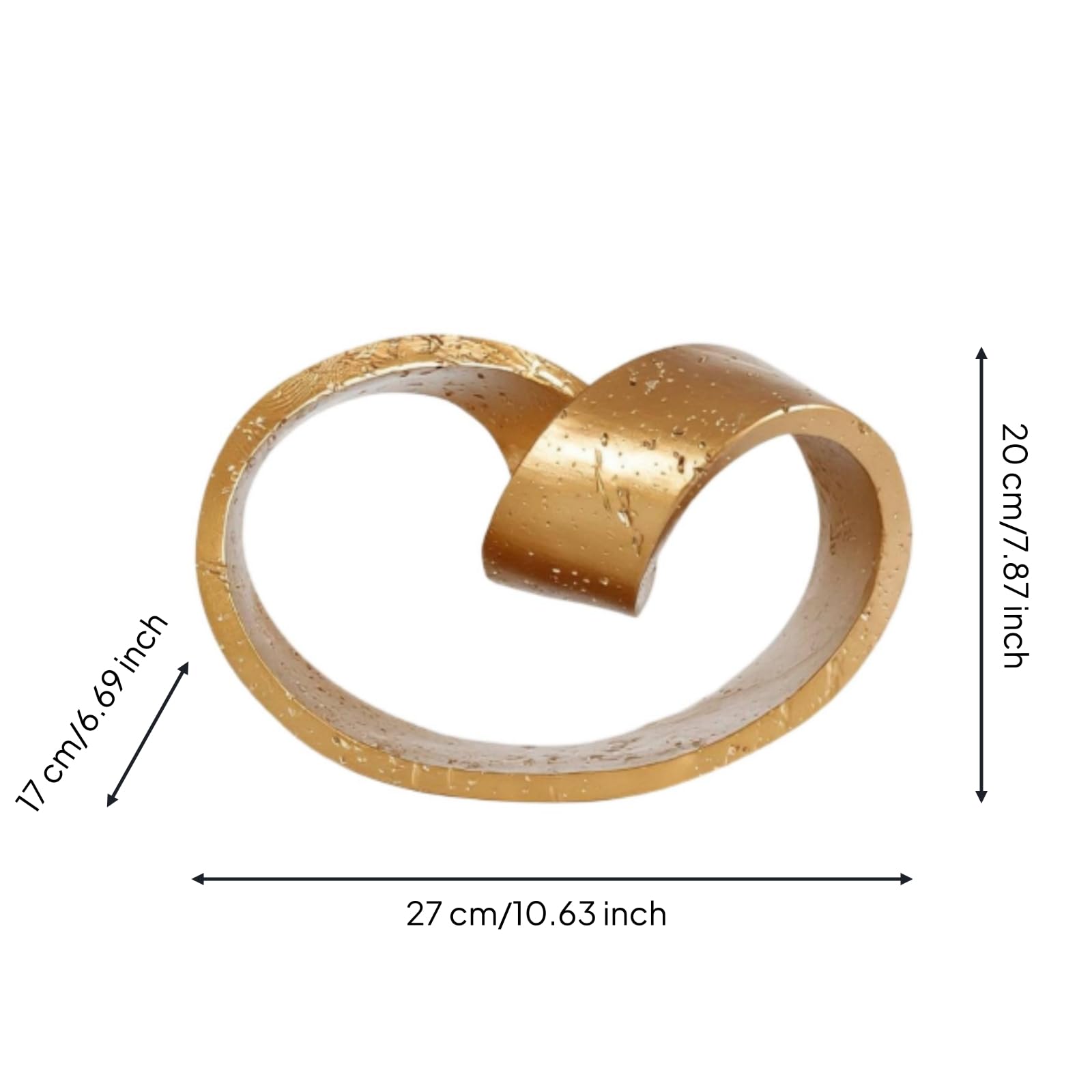 Colcolo Aro Geométrico Decorativo Anillo Ornamental Escultura de Diseño Adorno de Superficie en Resina con Textura de Piedra y Acabado Brillante Adecuado para, Dorado A, Geométrico