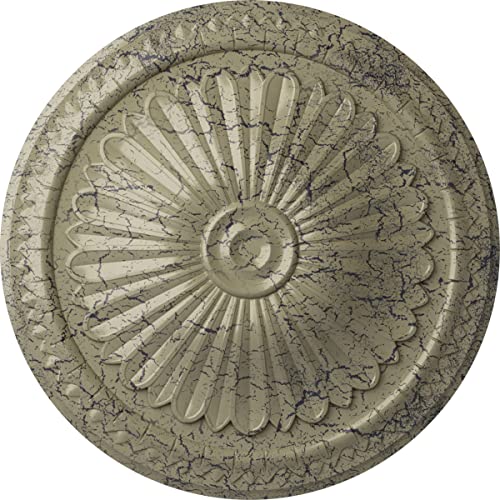 15"OD x 1 3/4"P Alexa Ceiling Medallion (Fits Canopies up to 3"), Hand-Painted Castle Stone Crackle