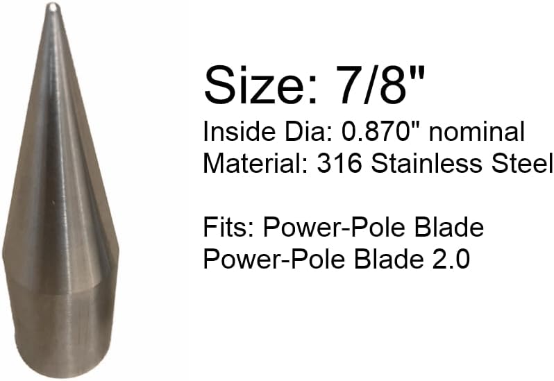 Island Anchor - Spear Tip for 7/8" or 3/4" Hydraulic Anchor Pole Spike Tip: Fits Power-Pole Sportsman, Pro Series, Blade, Blade 2.0, Minn Kota Raptor, Lewmar Axis