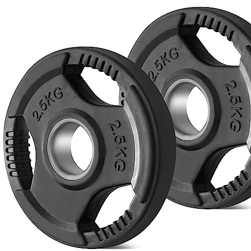 KK Weight Plates Cast Iron Barbell Weight Set - 2 Inches Hole Weight Plate Set For Women & Men - Non- Slip Durable & Long-Lasting Olympic Weight Plates - Gym Equipment For Home & Gym (2 X 2.5 KG)