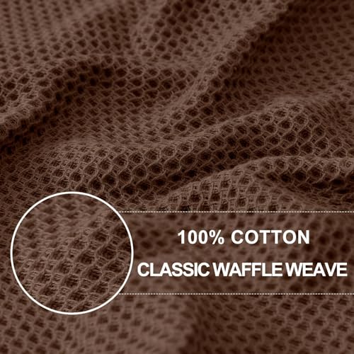 Image of Homaxy 100% Cotton Waffle Weave Kitchen Dish Cloths, Ultra Soft Absorbent Quick Drying Dish Towels, 12 x 12 Inches, 18-Pack, Coffee