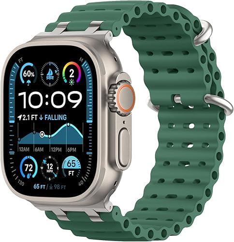 Bracelet Apple Watch Ultra 2 silicone sport respirant DADO pour homme femme, connecteur métal
