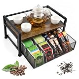 ZXBBTZ Caja para Infusiones Bolsitas de Té con Cajón de 8 Compartimentos