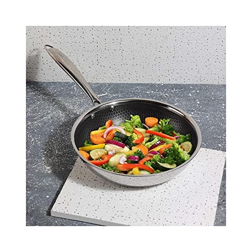Vinod Platinum X Triply SAS Pro Frying Pan – Honeycomb Non Stick Base 3-Ply Skillet Pan,Induction & Gas Stove Friendly Ideal for Shakshuka, Fry-Ups & Luqaimat Saute & Griddle Use (20 cm Diameter) - Image 2