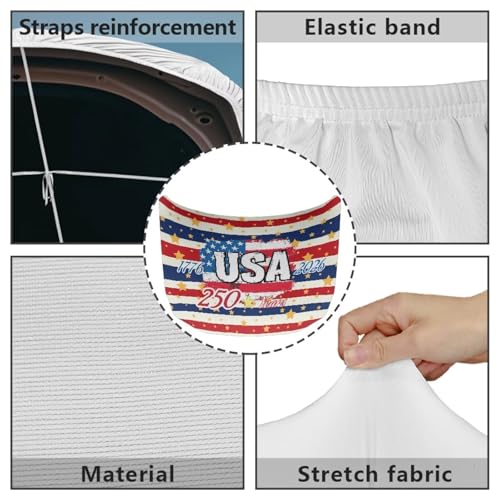 Image of 59x39 Inch Hood Cover for Compact Cars SUV Sedans Trucks, America 250 Waterproof Stretchable Car Hood Wraps Auto Banner Auto Dcorative Accessories