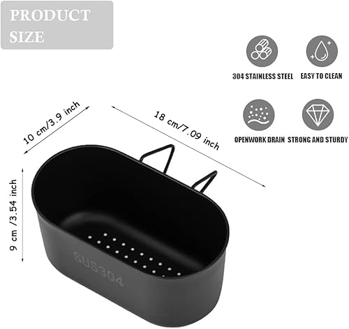 Miniatura 2 de Cesta coladora de drenaje de fregadero de acero inoxidable, colador multifunción para fregadero, colador de alimentos de cocina para filtro,