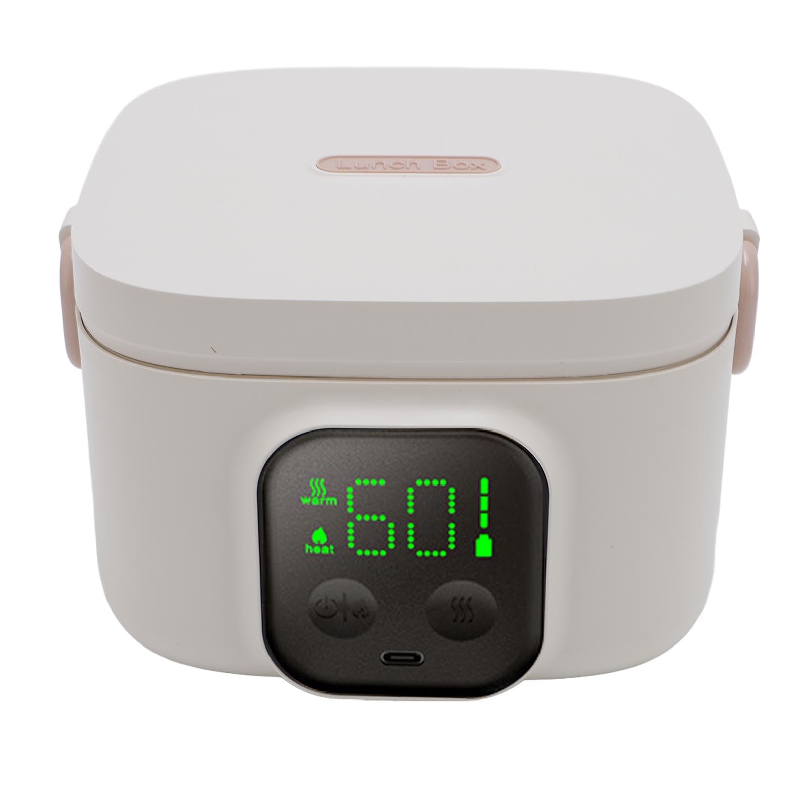 SIXRUN Contenitore per il Pranzo Intelligente a Temperatura Costante, Contenitore per il Pranzo Elettrico da 500 Ml con Rivestimento in Acciaio Inossidabile 304, Timer a 7 Marce, Scaldavivande Senza