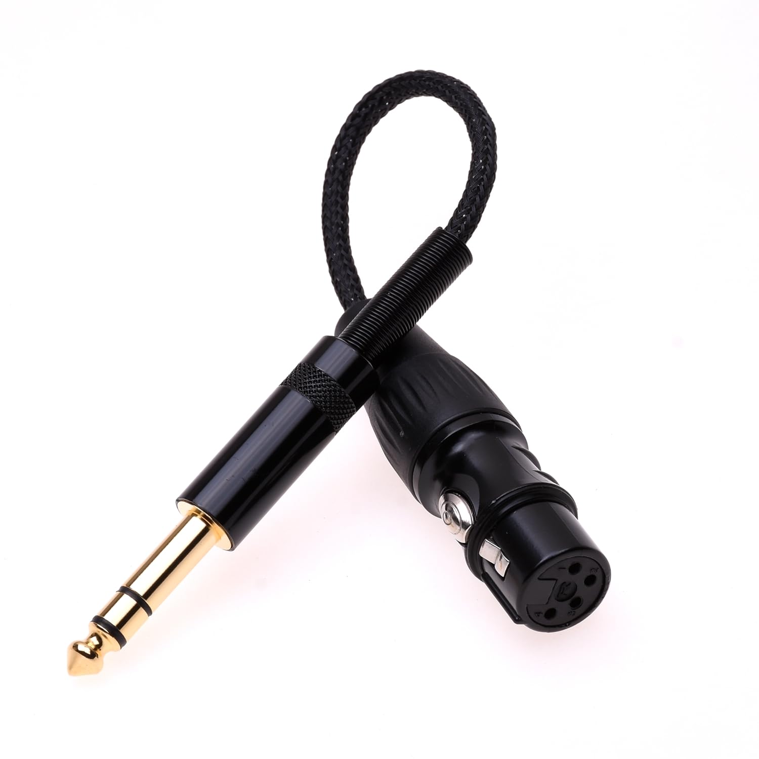 DIY TRS Audio-Adapter 1/4 6,35 mm Stecker auf 4-polige XLR-Buchse, symmetrisches Kopfhörer-HiFi-Kabel