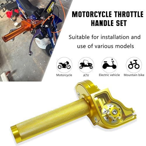 Image of Motorcycle Throttle Assembly,7 /8 inch Quick Twist Throttle Grips with Throttle Cable Aluminum Alloy Universal for CRF KLX SSR TTR 110 125 150 250cc Dirt Pit Bike ATV Mini Bike