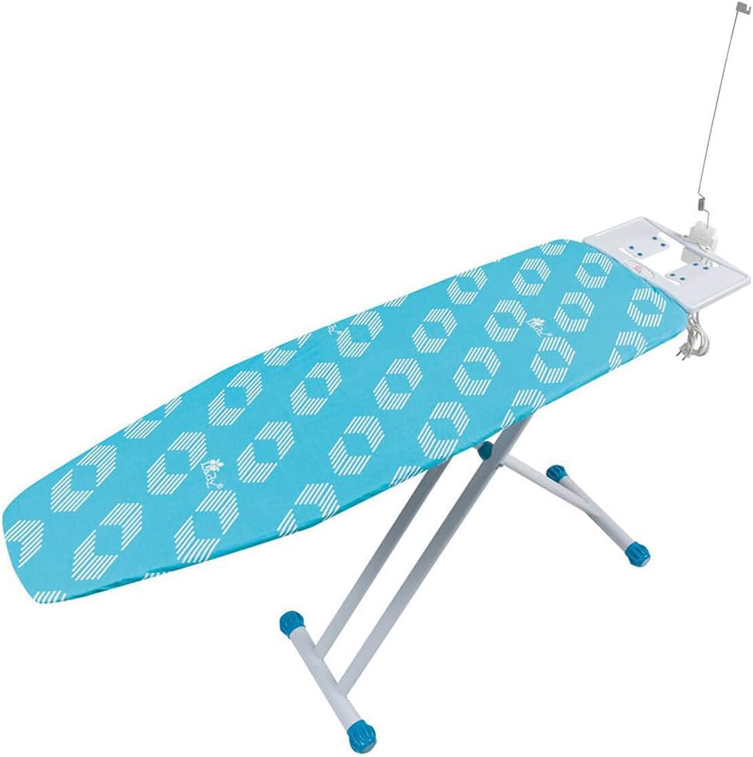 Lady Professional Wide Steel Mesh Top Ironing Board with Solid Steam Iron Rest and Cotton Cover