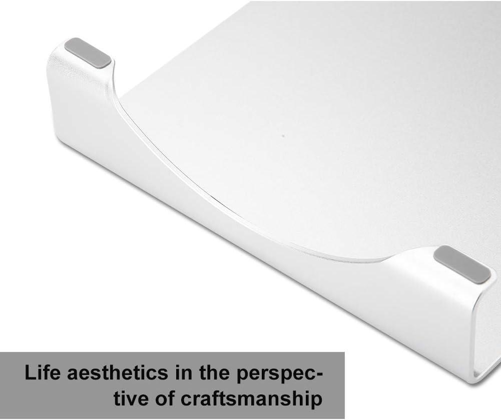 Desk Monitor Stand Riser,Aluminum Alloy Monitor Stand Riser,for Notebook Laptop Computer Desk Stand Organizer Shelf,Delicate Workmanship, Feel,Silver