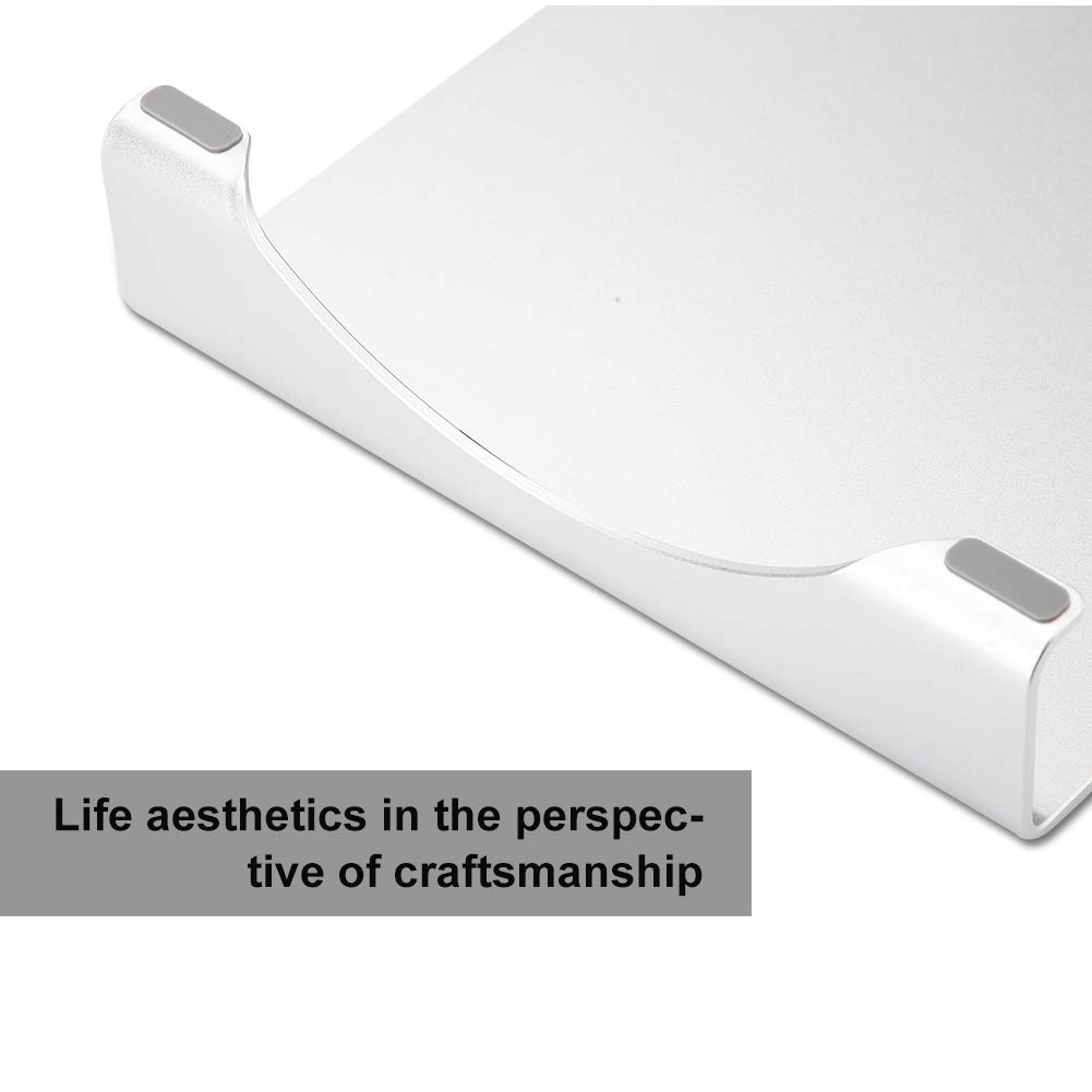 Soporte elevador de aluminio plateado para monitor con brazos ajustables para ordenador portátil o portátil, para uso en casa y oficina