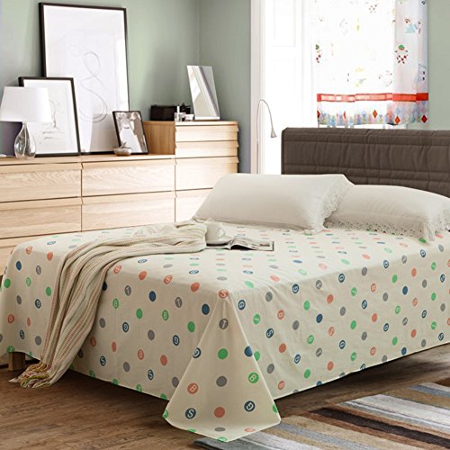 Toile de coton drap plat 180x230cm lit une place - 2