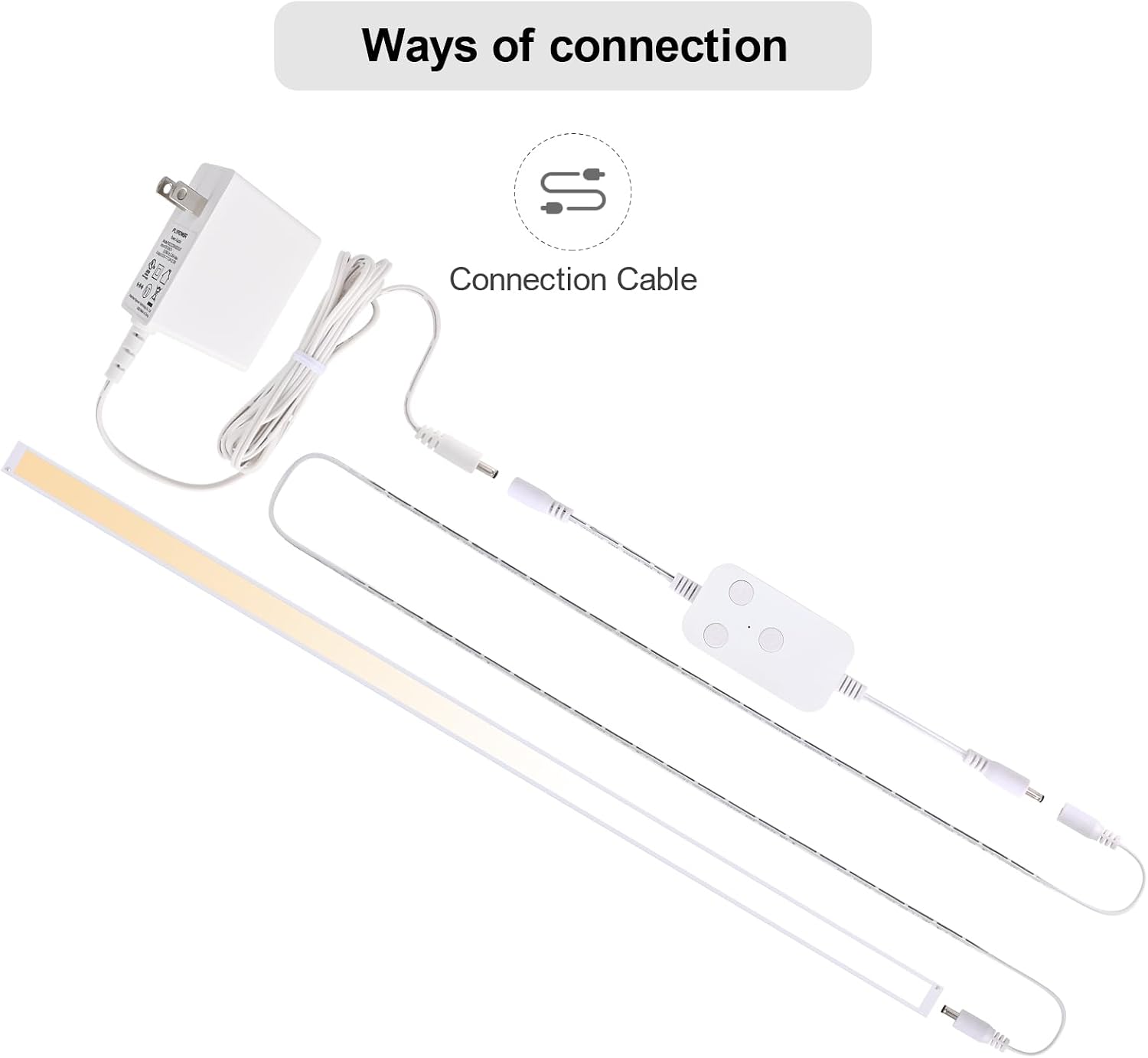 1pack 40inch Dimmable LED Kitchen Light Kit, 2700-6000K Smart Closet Cabinet Lighting Fixture APP Control, Work with Alexa, Google Assistant, for Under Counter, Garage, Pantry (White)