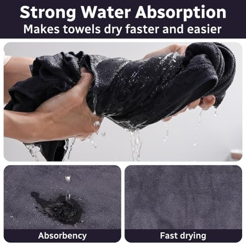Adiwo 2 Stück Hunde Handtuch, 100 * 50 cm Hundehandtuch Extra saugfähig, Schnelltrocknend Haustier Mikrofaser Handtücher, Geschenk Geeignet für Hunde Katzen Oder Andere Haustiere, Grau