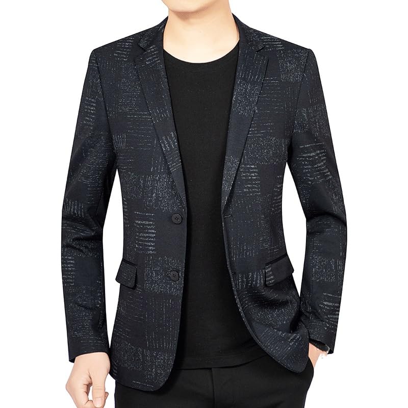 Casual Blazers Mens Slim Fit Blazers Jacket Two-Button Notched Lapel Casual Suit Jacket Western Sport Coats