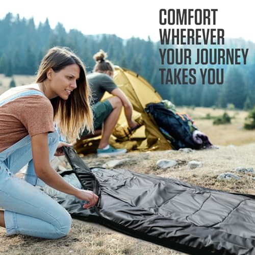VENTURE 4TH 3-Season XXL Backpacking Sleeping Bag, Camping Sleeping Bags for Adults & Kids - Lightweight, Comfortable, Water Resistant, Ideal for Hiking, Camping & Outdoor – Silver/Black - Image 4
