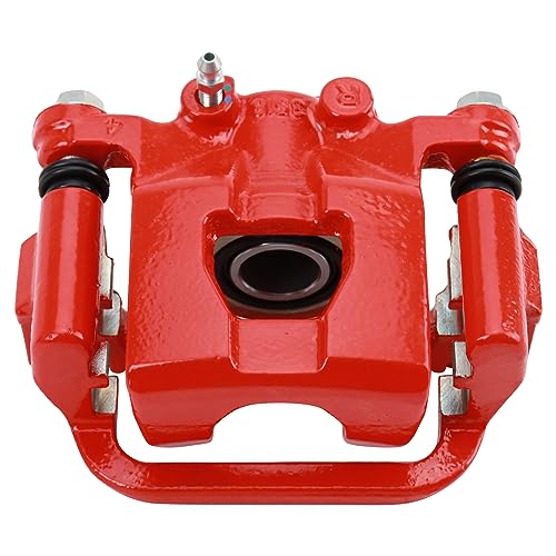 Image of TRQ Rear Right Brake Caliper w /Bracket Performance Red Passenger Side | For 2007-2012 Nissan Altima 2007-2008 Maxima