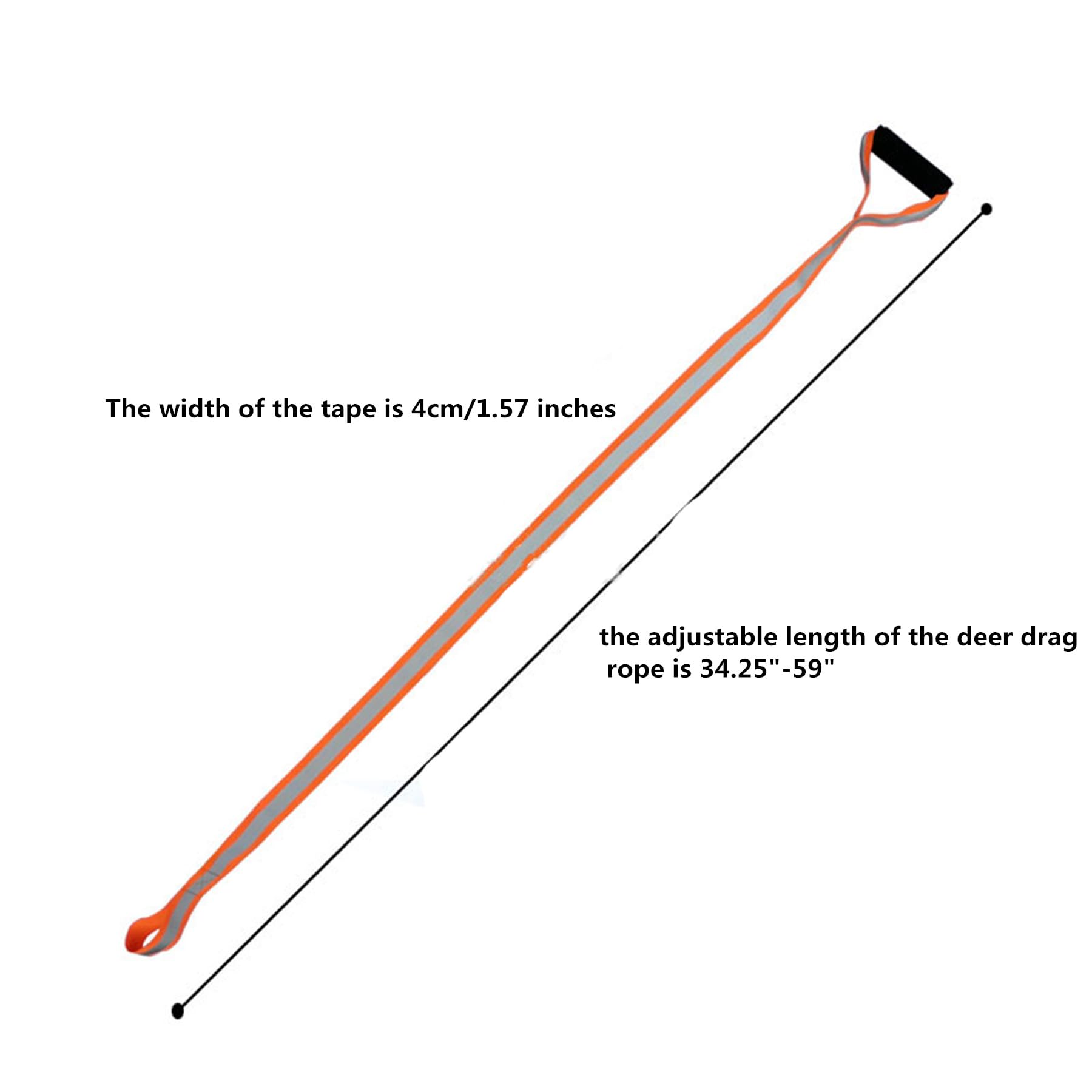 kfeity 2 Pack Deer Drag with Handle Heavy Duty Deer Drag Strap, Easy & Fast to use Durable Safety Deer Dragging Rope Deer Hunting Accessories Reflective Orange Strap for Deer Hunters