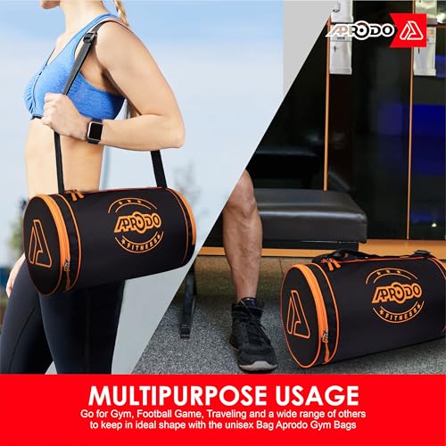Image of APRODO Polyester PU Coated Sports Duffle /Shoulder /Gym Bag for Men & Women, 23L (18 x 9 x 9) Inch