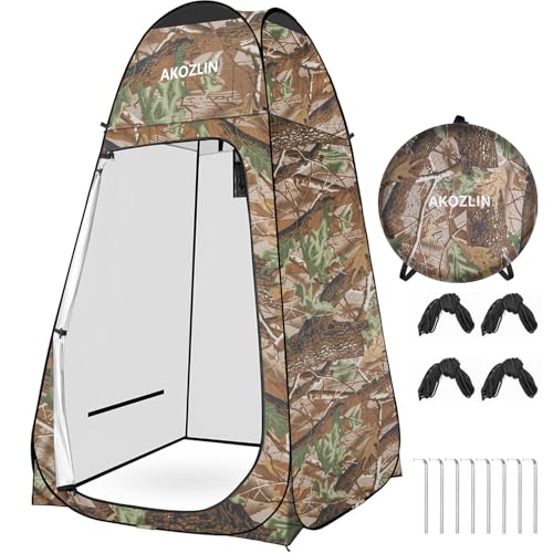 Image of AKOZLIN Portable Pop Up Shower Privacy Shelters Instant Tent Dressing Changing Outdoor Camping Toilet Tent Camouflage