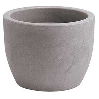 Foto di hydroflora 63001445 Vaso Nicoli Hera, Diametro 40 cm, Altezza 30 cm, Colore Grigio Cenere Opaco