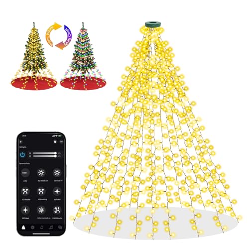 Sapin de Noël lumières intelligentes haut de gamme 16 lignes et anneau