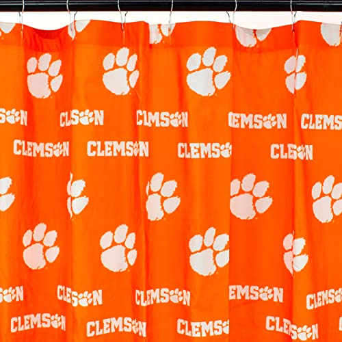 Image of Everything Comfy Clemson Tigers Bright and Colorful Shower Curtain Cover 70 inch x 72 inch