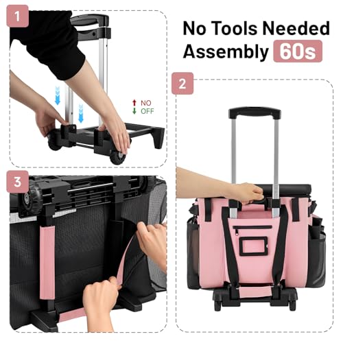 Image of Large Cleaning Caddy for Cleaning Supplies Organizer, Rolling Cleaning Caddy Bags with Wheels for Housekeepers, Cleaning Carts on Wheels for Home Car Office Picnic
