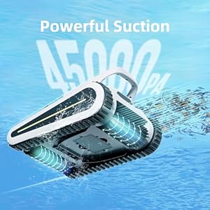 Pool Vacuum for Inground Pools, Cordless Robotic Pool Cleaner for Inground Pools, Wall and Waterline Cleaning, Powerful Suction and Replaceable Battery, 150 min Battery Life for Pool Up to 2050 Sq.ft Pool Vacuum for Inground Pools Cordless Robotic Pool Cleaner for Inground Pools Wall and Waterline Cleaning Powerful Suction and Replaceable Battery 150 min Battery Life for Pool Up to 2050 Sqft