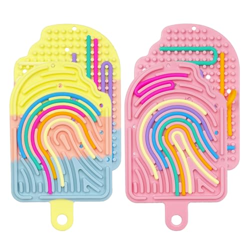 CAIJ Planche d'activité sensorielle en silicone pour crème glacée, autisme ADHD, jouet sensoriel double face en silicone, jouet pour enfants à partir de 3 ans, 2 planches d'activité sensorielle avec
