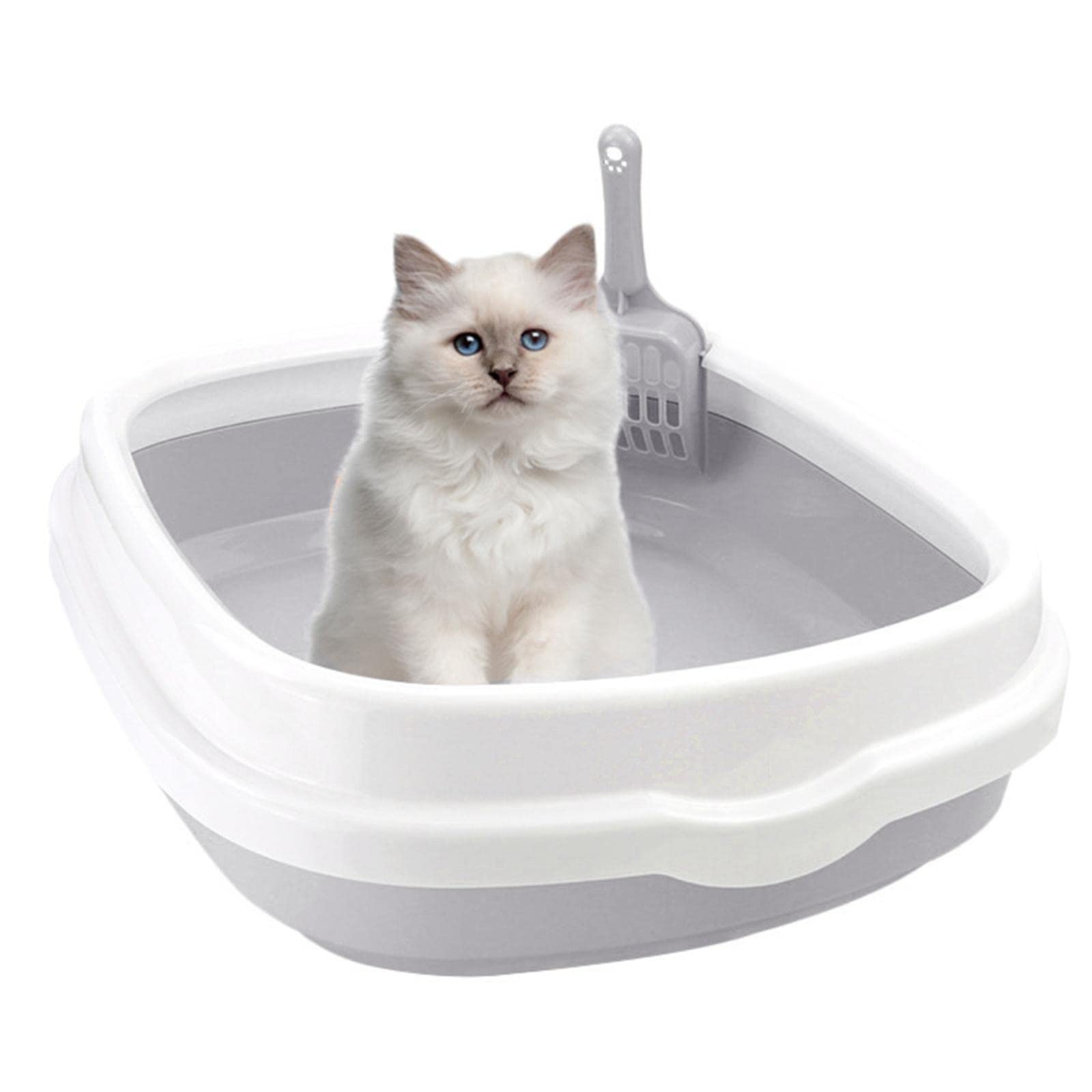 B Baosity Arenero para Gatos Bandeja de Arena Caja Sanitaria Inodoro para Gatitos con Marco Desmontable Que Reduce Salpicaduras Base Antideslizante Y Herramient