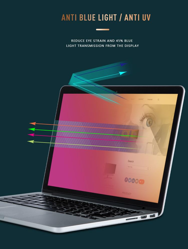 Image of Saco Magnetic Privacy Filter for MacBook Air M4 Screen Protector 15 Inch (2025-2022) | Compatible with M4 A3241 M3 A3114 M2 A2941 | Removable Blue Light Blocking Matte Laptop Screen Guard