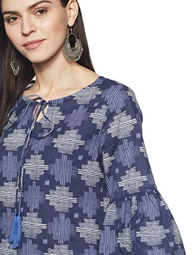 Image of Amazon Brand - Myx Women Cotton Straight Fit Straight Kurti (Available in Plus Sizes)
