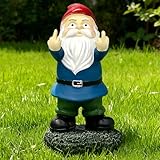Zefrorden Gartenzwerge, Gartenornamente für Draußen, Freche Mittelfinger-Zwerge aus Harz, Outdoor-Skulptur Deko für Rasen, Terrasse & Balkon, Lustige Gartenfiguren & Einweihungs-Gartengeschenk