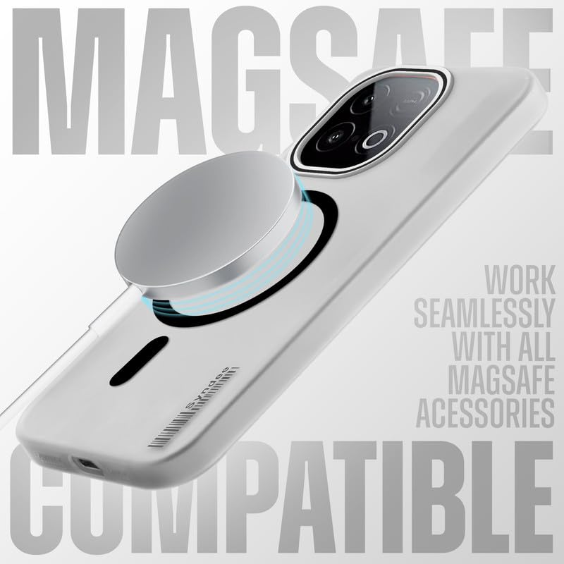 Image of Mr. Case Back Cover for iQOO Neo 10 5G Elegant Frosted White Translucent Back with Wireless Charging Support | Anti-Scratch Shockproof Phone Case - Black