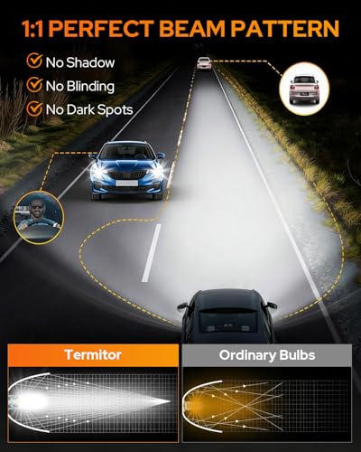 Image of Termitor πππππ¬π-πππ§ H7 Led Bulb, ππ,πππππ H7LL 24 DualβSided HighβFocus CSP LED Chips, Canbus Ready, Superior Heat Dissipation, ππ,πππHrs Lifespan Fog, IP68 Waterproof, 2 Pack