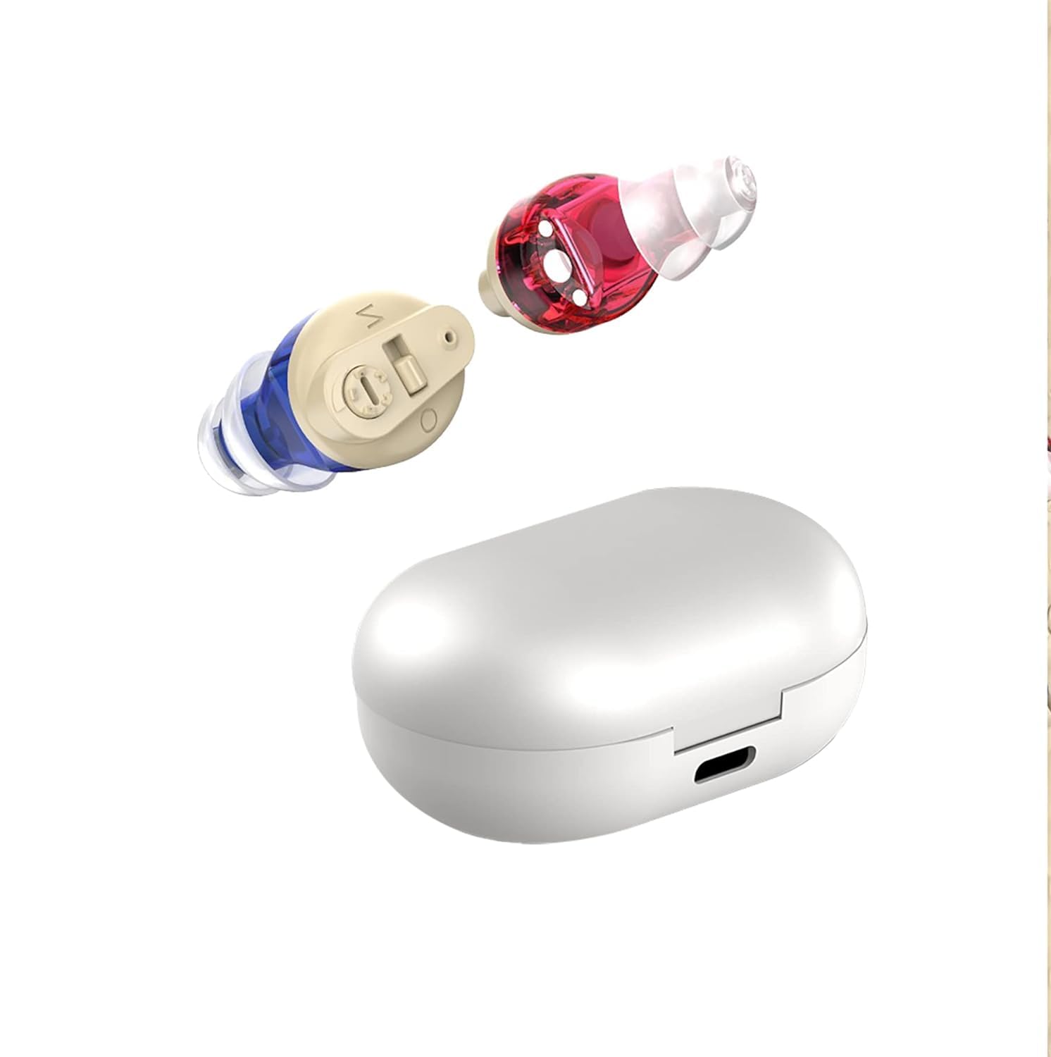 HP SOUND PLUS HEARING AID Wireless Ear Bud Sound Enhancement Rechargeable Amplifier Hearing Aid Beige(Blue & Red) NEW 2 (B0D76YWZB9) Amazon Price History, Amazon Price Tracker