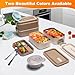 Rezicom Stainless Steel Lunch Box for Kids and Adult, Two Layer 2 L Capacity Leak-Proof Bento Box for Kids, Lunch Containers for Women School Office with Stainless Steel Soup Bowl Spoon and Fork