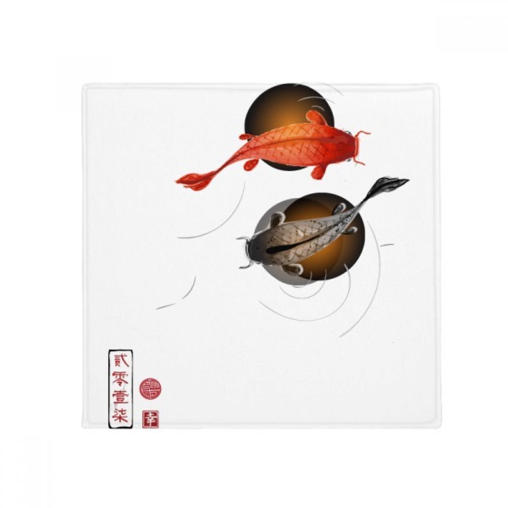 Tapis de sol poissons chinois antidérapant lavable cuisine salon entrée multicolore 50cm