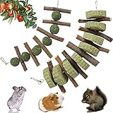 ✅【Accesorios para jaulas】 El bocadillo de conejo con palitos para masticar está hecho de pasteles de hierba natural y palitos de manzana con ganchos de metal y se puede sujetar a una jaula para mascotas o colgar en casa, es una herramienta muy útil para los dientes molares.